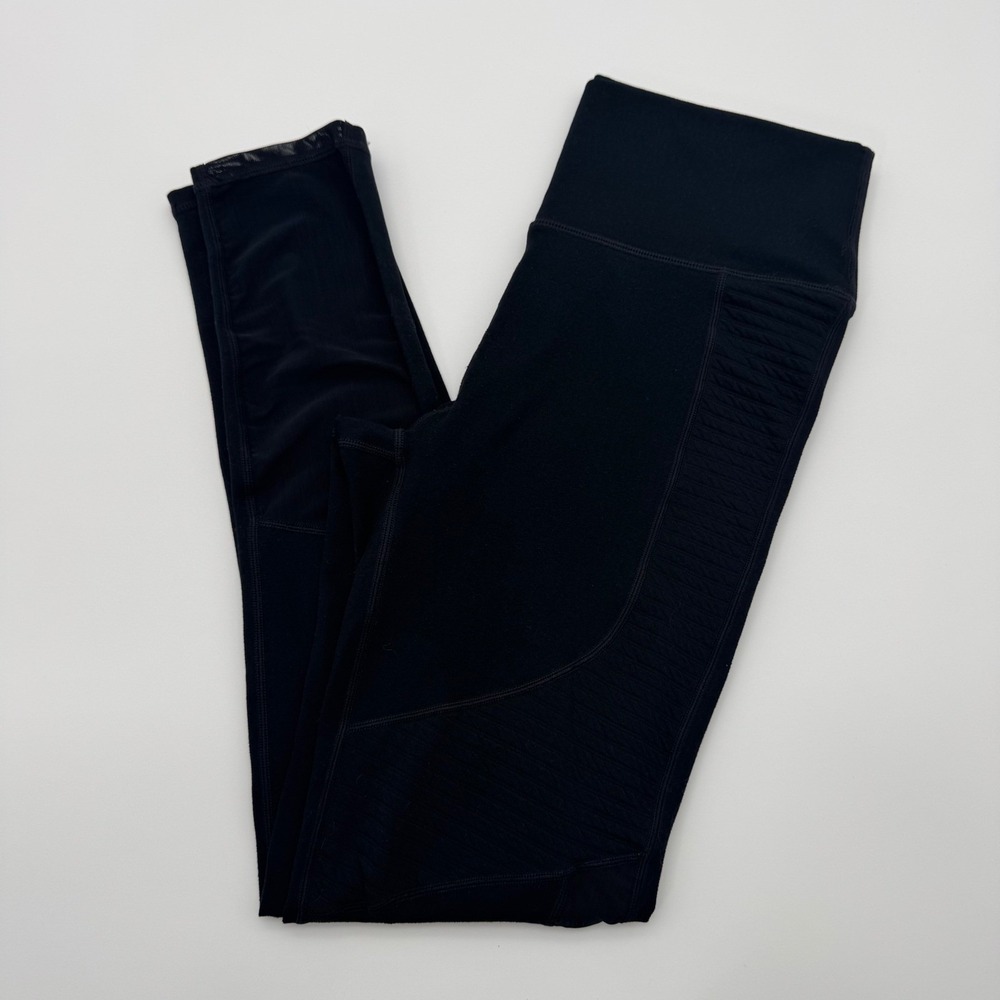Demi Lovato for Fabletics Black Moto Textured High Waisted Leggings Womens‎ M - Picture 4 of 8